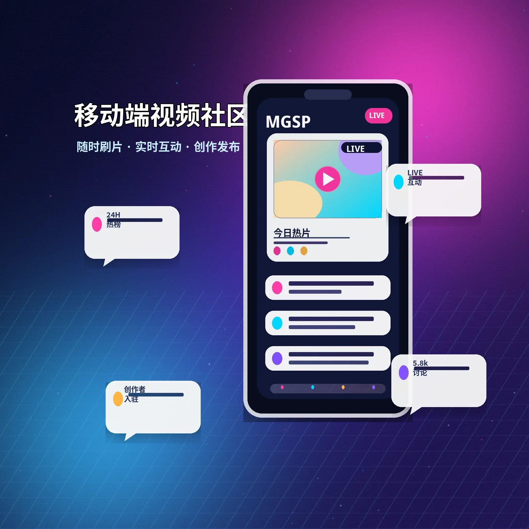 蘑菇视频APP内容浏览与服务展示